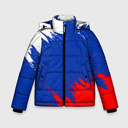 Куртка зимняя для мальчика РОССИЯ ТРИКОЛОР, цвет: 3D-черный