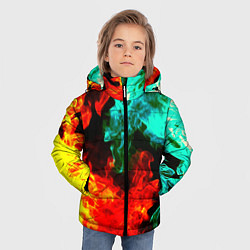 Куртка зимняя для мальчика БИТВА ОГНЕЙ, цвет: 3D-черный — фото 2