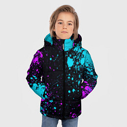 Куртка зимняя для мальчика БРЫЗГИ КРАСКИ NEON, цвет: 3D-красный — фото 2