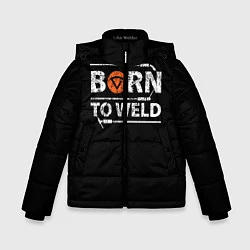 Куртка зимняя для мальчика Рожден для сварки, цвет: 3D-черный