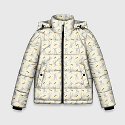 Куртка зимняя для мальчика Багз Банни паттерн, цвет: 3D-светло-серый