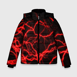 Куртка зимняя для мальчика МОЛНИИ, цвет: 3D-черный