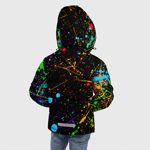 Зимняя куртка для мальчика БРЫЗГИ КРАСОК / 3D-Светло-серый – фото 4