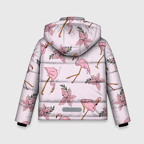 Зимняя куртка для мальчика Розовый фламинго / 3D-Черный – фото 2