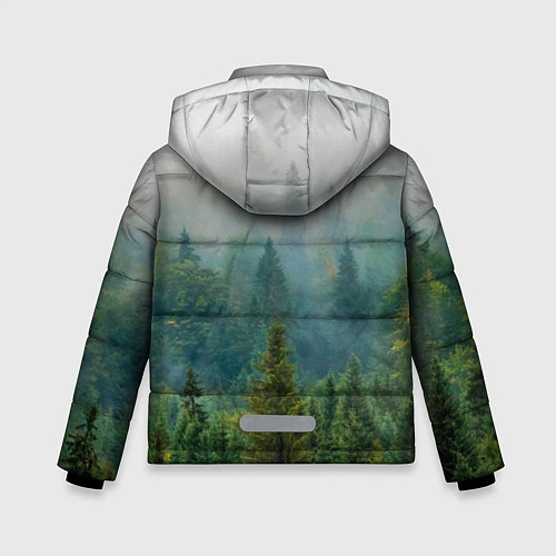 Зимняя куртка для мальчика Лес мой храм / 3D-Черный – фото 2