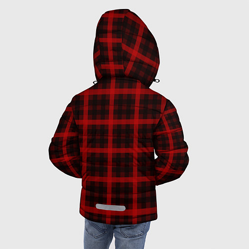 Зимняя куртка для мальчика Шотландка / 3D-Красный – фото 4