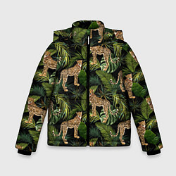 Куртка зимняя для мальчика Versace Леопарды, цвет: 3D-красный