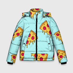 Куртка зимняя для мальчика Ароматная пицца, цвет: 3D-красный