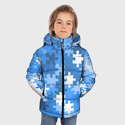Куртка зимняя для мальчика Пазл, цвет: 3D-черный — фото 2
