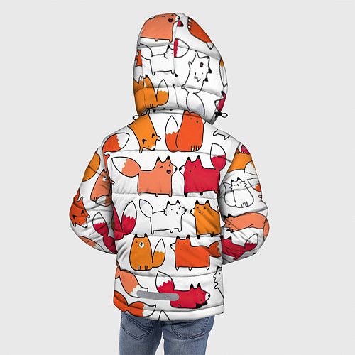 Зимняя куртка для мальчика Милые лисы / 3D-Красный – фото 4