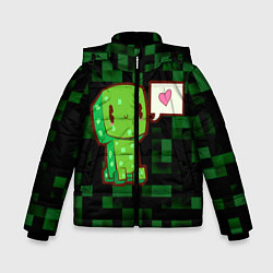 Куртка зимняя для мальчика Minecraft Creeper, цвет: 3D-светло-серый