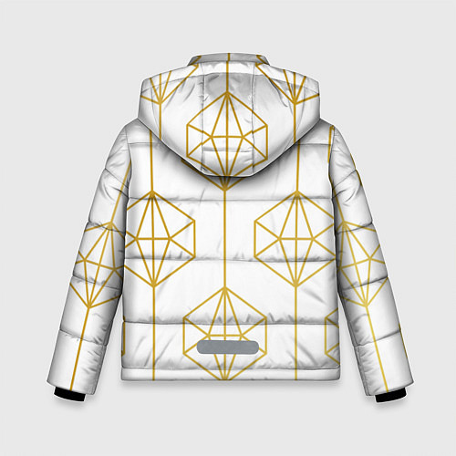 Зимняя куртка для мальчика Геометрический орнамент золото / 3D-Черный – фото 2