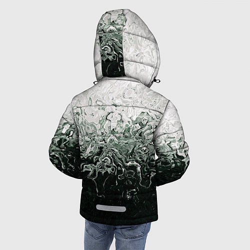 Зимняя куртка для мальчика Разводы жидкость абстракция / 3D-Светло-серый – фото 4