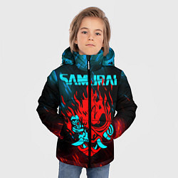 Куртка зимняя для мальчика CYBERPUNK 2077 SAMURAI, цвет: 3D-черный — фото 2
