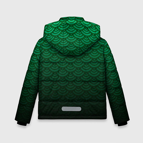 Зимняя куртка для мальчика Узор зеленая чешуя дракон / 3D-Черный – фото 2