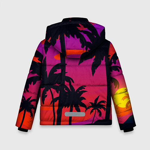 Зимняя куртка для мальчика Тропический пляж / 3D-Черный – фото 2