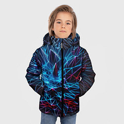 Куртка зимняя для мальчика Синяя абстракция, цвет: 3D-черный — фото 2