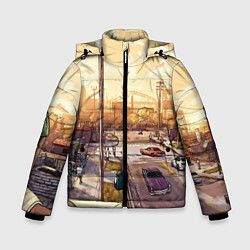 Куртка зимняя для мальчика GTA San Andreas, цвет: 3D-черный