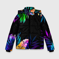 Куртка зимняя для мальчика Тропическая Ночь, цвет: 3D-светло-серый