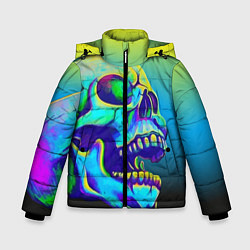 Куртка зимняя для мальчика Neon skull, цвет: 3D-красный