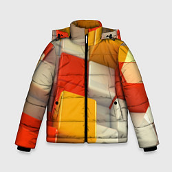 Куртка зимняя для мальчика КУБЫ 3D, цвет: 3D-черный