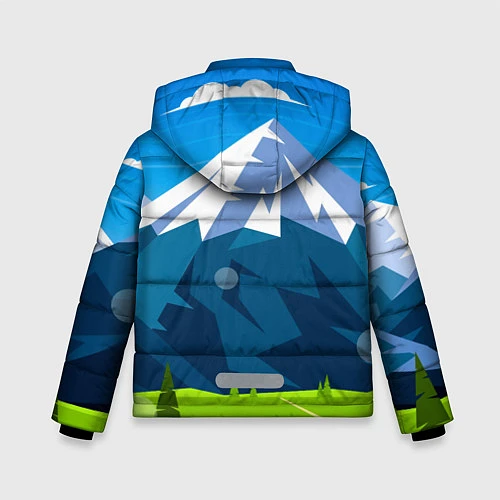 Зимняя куртка для мальчика Горы пейзаж природа вектор / 3D-Черный – фото 2