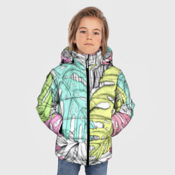 Куртка зимняя для мальчика ТЕКСТУРА ТРОПИКИ, цвет: 3D-светло-серый — фото 2