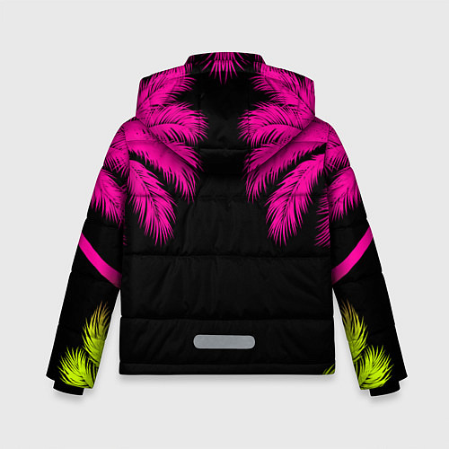 Зимняя куртка для мальчика Пальмы / 3D-Черный – фото 2