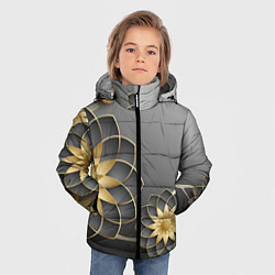 Куртка зимняя для мальчика 3D цветы, цвет: 3D-черный — фото 2