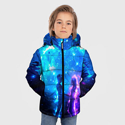 Куртка зимняя для мальчика Внеземная пара луна ночь, цвет: 3D-светло-серый — фото 2