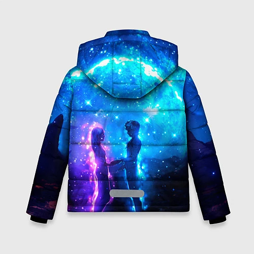 Зимняя куртка для мальчика Внеземная пара луна ночь / 3D-Черный – фото 2