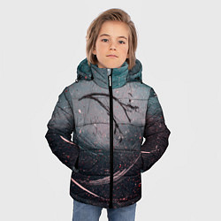 Куртка зимняя для мальчика Абстракция краска разводы кап, цвет: 3D-черный — фото 2