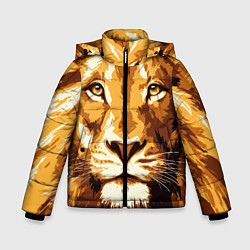Куртка зимняя для мальчика Взгляд льва, цвет: 3D-красный