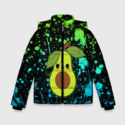 Куртка зимняя для мальчика Авокадо, цвет: 3D-черный