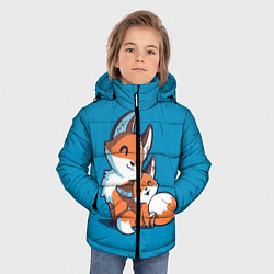 Куртка зимняя для мальчика Лисья семья, цвет: 3D-красный — фото 2
