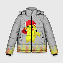 Куртка зимняя для мальчика Пикачу, цвет: 3D-черный