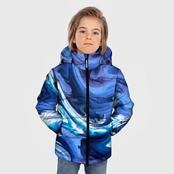 Куртка зимняя для мальчика Абстрактные волны, цвет: 3D-черный — фото 2