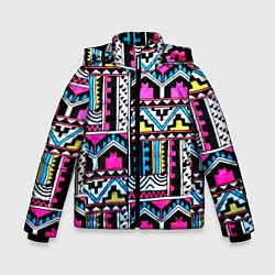 Куртка зимняя для мальчика Ацтеки, цвет: 3D-черный