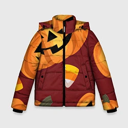 Куртка зимняя для мальчика Сладкие хэллоуин, цвет: 3D-черный