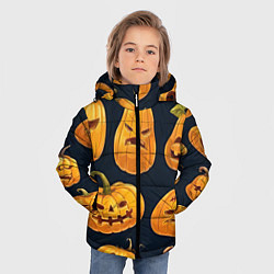 Куртка зимняя для мальчика Праздничные тыквы, цвет: 3D-черный — фото 2