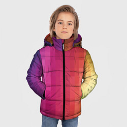 Куртка зимняя для мальчика Геометрия неоновая, цвет: 3D-черный — фото 2