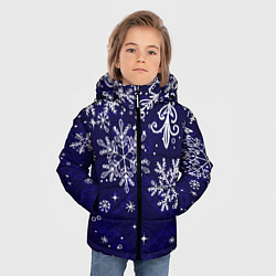 Куртка зимняя для мальчика Новогодние снежинки, цвет: 3D-черный — фото 2