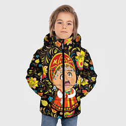 Куртка зимняя для мальчика Русская красавица, цвет: 3D-светло-серый — фото 2
