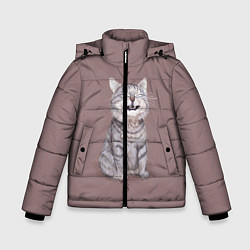 Куртка зимняя для мальчика Котёнок ыыы, цвет: 3D-черный