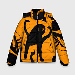 Куртка зимняя для мальчика Кот- мем, цвет: 3D-черный