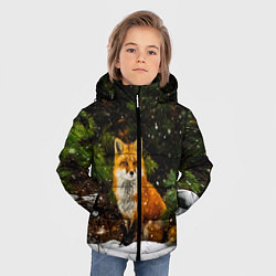 Куртка зимняя для мальчика Лиса и снег цвета 3D-черный — фото 2