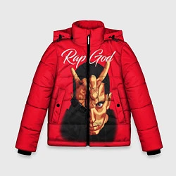 Куртка зимняя для мальчика EMINEM RAP GOD, цвет: 3D-черный