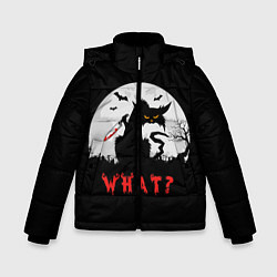 Куртка зимняя для мальчика What Cat Halloween, цвет: 3D-черный