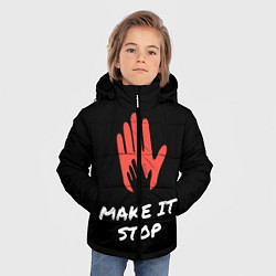 Куртка зимняя для мальчика Остановите вирус, цвет: 3D-черный — фото 2