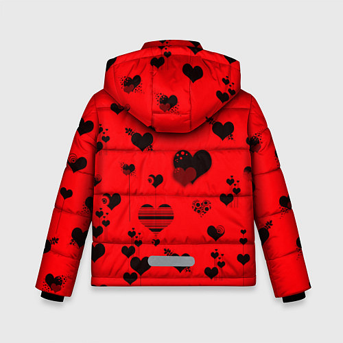 Зимняя куртка для мальчика Сердечки / 3D-Черный – фото 2
